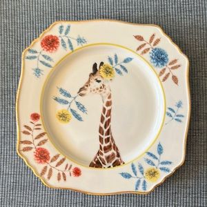 Set of Anthropologie Giraffe Salad Plates (4)
